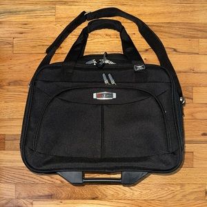 Delsey Laptop Carryon Suitcase/Luggage w/strap & wheels w/telescoping handle